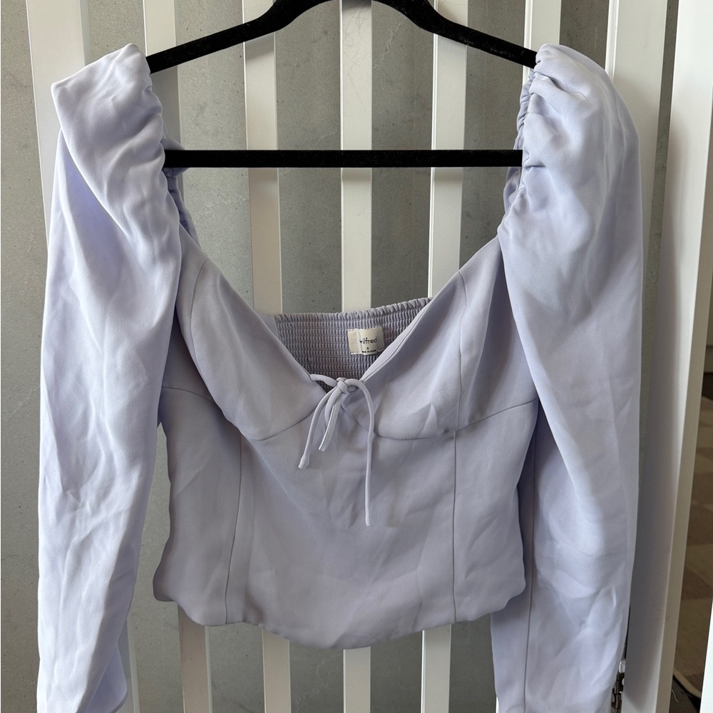 Wilfred Lavender Puff-Sleeve Tie-Front Top
